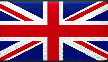 The image shows the Union Jack flag representing the United Kingdom with its red, white, and blue colors, symbolizing the nation and its heritage