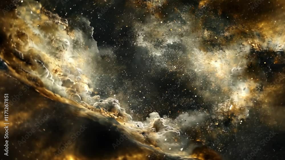 Poster cosmic clouds of gas and dust illuminating the vastness of space in a mesmerizing celestial display
