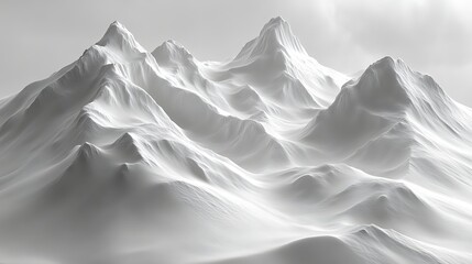 Obraz premium Abstract monochrome snow-covered mountain range.