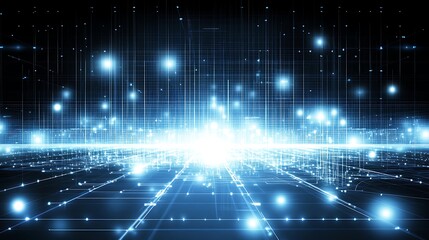 Abstract Digital Network Grid Illumination