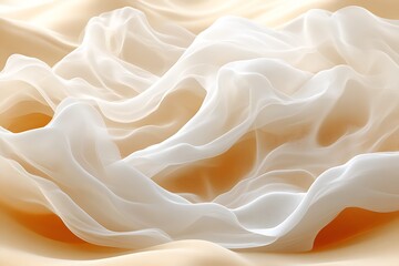 Obraz premium Draped white and beige fabric.