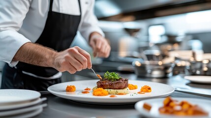 Culinary Artistry in a Professional Kitchen Setting