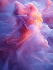Abstract swirling pink and orange smoke.