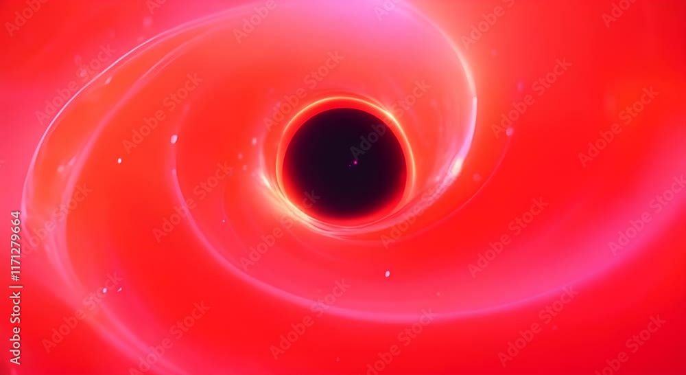 Poster a slow push towards a red toned cosmic swirl with animated stars and a glowing core created with som