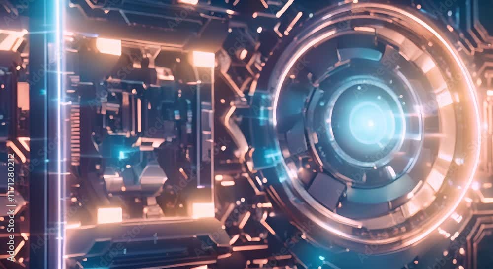 Poster abstract video background with digital shapes futuristic elements and patterns concept of future tec