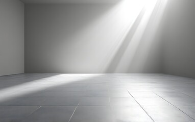 Sunbeams in empty room.