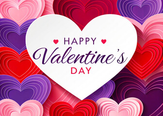 A Layered Heart Background With a Heartfelt Valentine’s Day Message