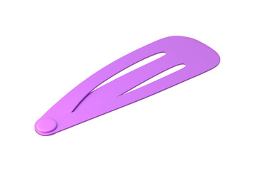 Hair clip isolated on white background. Barrette for girl. Metal hairpin. Hairdresser accessories. 3d render