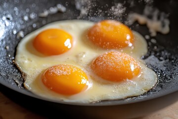 fried egg in a frying pan