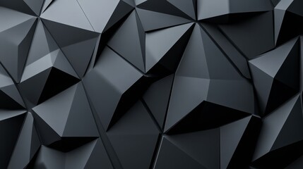 Abstract geometric black texture with sharp angles and facets.