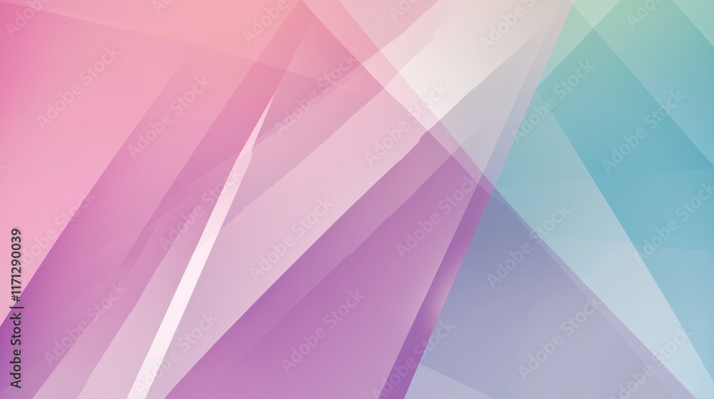 Poster abstract geometric design with soft pastel colors and overlapping shapes.