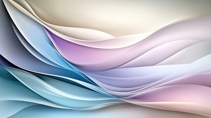 Fototapeta premium Abstract design features a mesmerizing blend of pastel colors with flowing waves and a shiny, metallic texture ideal for wall art