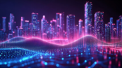 Innovative city infrastructure with aesthetic gradient lines