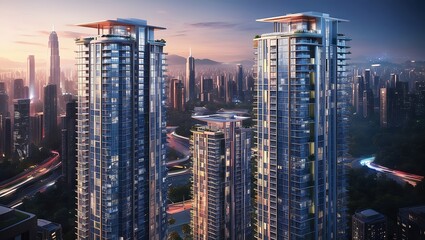 Fototapeta premium 3D illustration of a new modern city apartment apartment