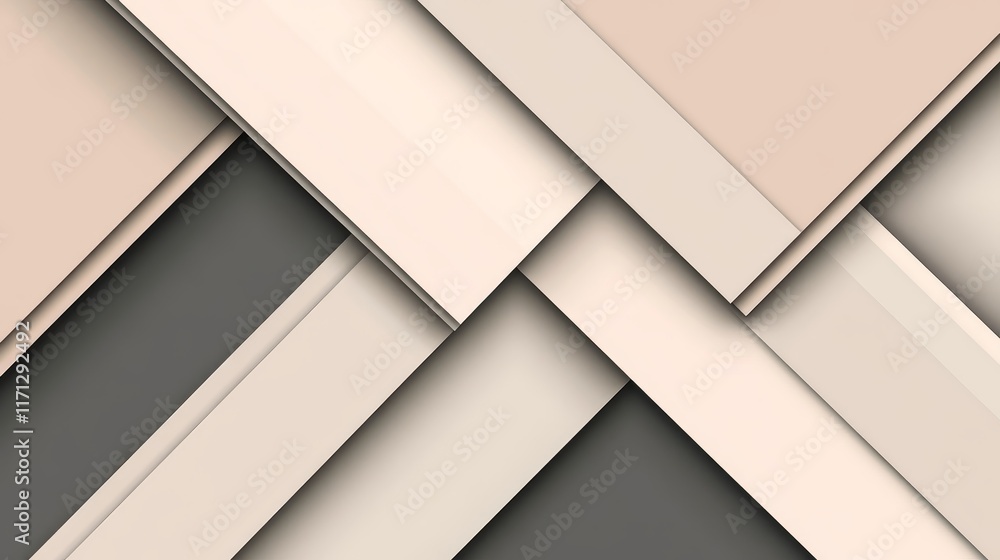 Poster abstract geometric layers in soft neutral tones create a modern design aesthetic.