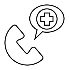 Call icon. outline icon style.  healthcare vector icon.