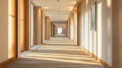 Fototapeta premium Modern office with marble floor and glass wall