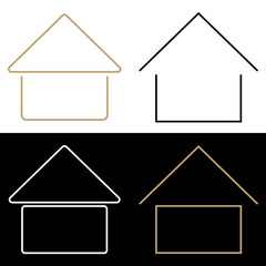 Geometric houses collection. Linear vector set.