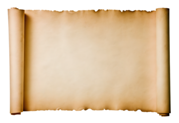 old paper sheet scroll on isolated white background PNG.AI GENERATED
