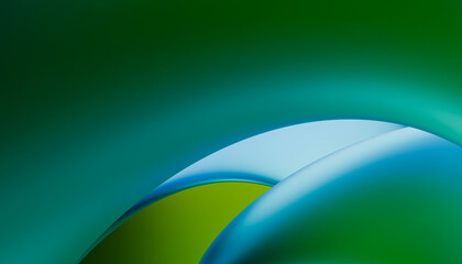 Abstract curves in shades of green and blue