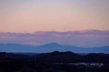 埼玉県小川町から見る遠景の谷川岳