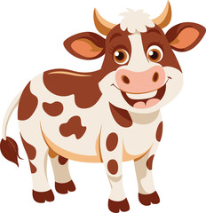 cute cartoon cow isolated on white background