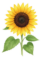 Obraz premium Vibrant Sunflower Summer Bloom Botanical Illustration Floral Art Nature Photography