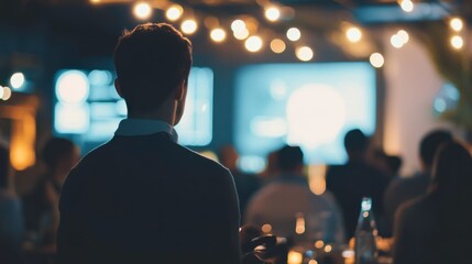 Fototapeta premium Networking Event with Augmented Reality Displays