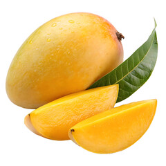 Mango fruit with leaf