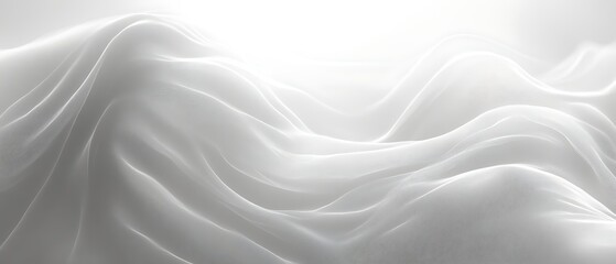 Fototapeta premium White fabric waves, elegant and smooth texture.