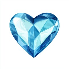 Fototapeta premium Stunning Heart-Shaped Blue Gemstone with Brilliant Facets and Radiant Shine