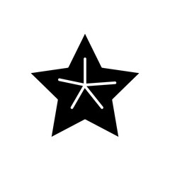 star fruit glyph icon