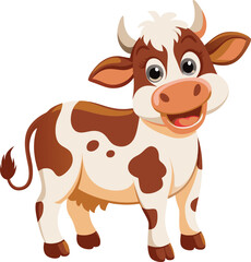 cartoon cow vector illustration, isolated on white background