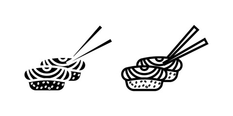 Sushi set icon on white background