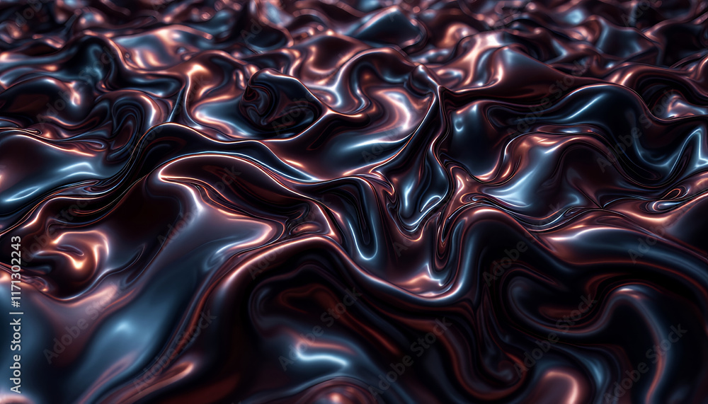 Poster mesmerizing waves of light: an abstract exploration of fluid motion and color