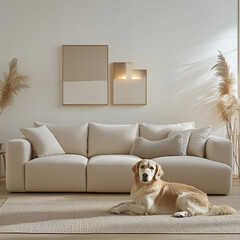 dog sleeping on couch