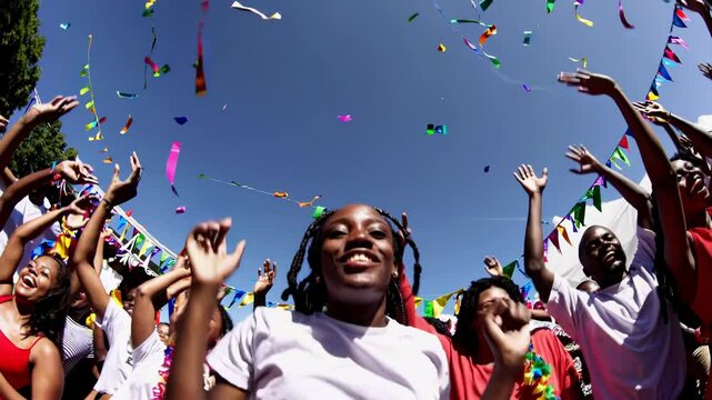 Dynamic Festival Vibes with Confetti