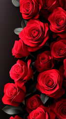 Obraz premium bouquet of roses on a black background