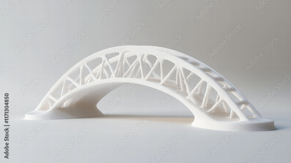 Poster 3d printed model of bridge showcasing engineering marvel and design innovation. this intricate struc