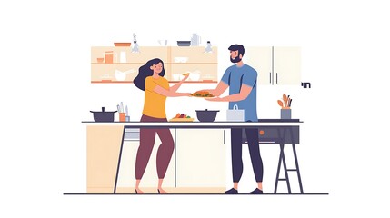 couple in a kitchen