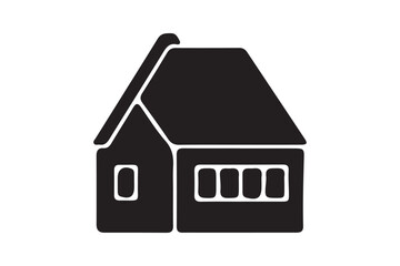 A sleek house icon on a white background representing home, architecture, and real estate, perfect for modern and professional designs.
