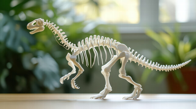 3D printed model of dinosaur skeleton, educational and fun, perfect for learning about prehistoric creatures. Ideal for classrooms or home decor