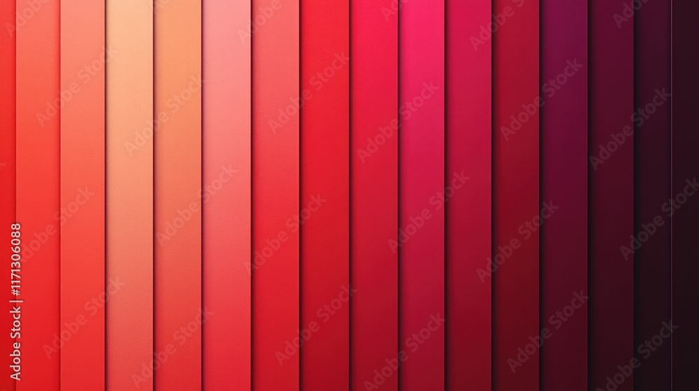 Poster a gradient of red shades displayed in vertical stripes, showcasing color variations.