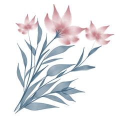 Abstract hand painted watercolour floral design