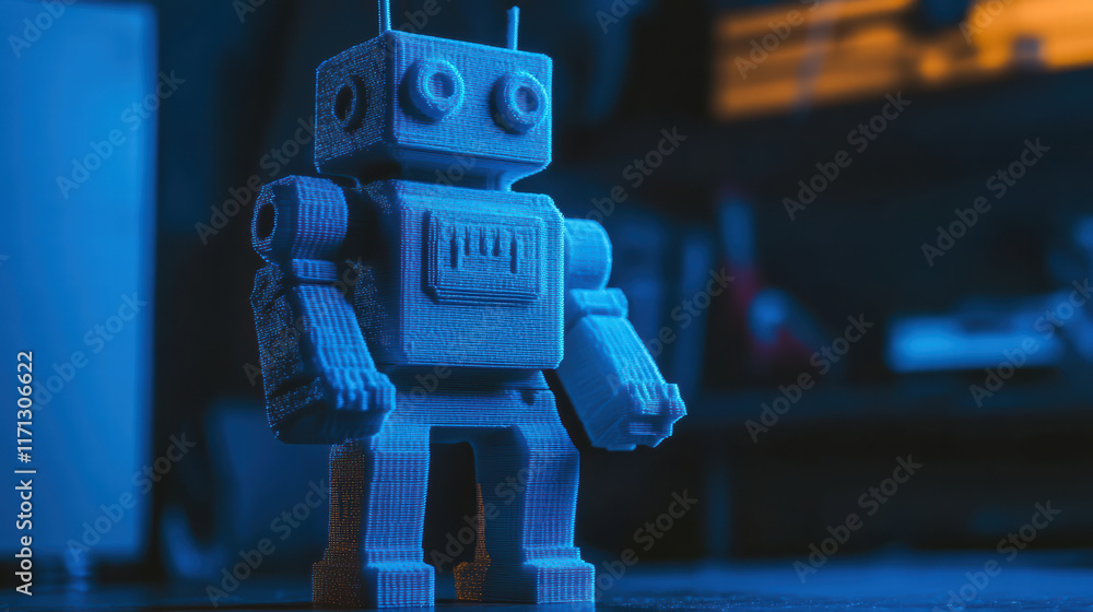 Aufkleber 3d printed robot model showcasing technology and innovation in design. this unique creation highligh