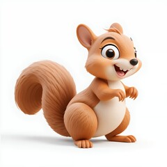 Fototapeta premium Adorable 3d Cartoon Squirrel Image Download
