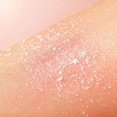 Fototapeta premium Close-up view of skin condition with eczema and irritation