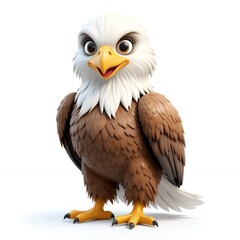 Obraz premium Adorable Cartoon Bald Eagle Illustration for Kids