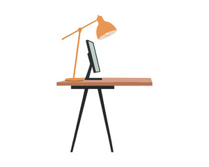 Minimalist Office Desk Setup Illustration