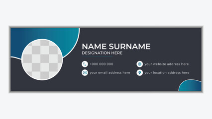 Email Signature design template or email footer and personal social media cover template design with creative layout and modern concept